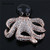 Octopus Squid Pin Brooch Rhinestone Crystal Calamari Kraken