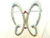 Butterfly Pin Open Wing Aurora Borealis Rhinestone Crystal Brooch