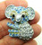 Koala Bear Pin Panda Rhinestone Crystal Brooch Vintage Chubby