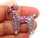 French Poodle Dog Pin Pink Rhinestone Crystal Silver