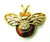 Bee Pin Honey Lucite Rhinestone Crystal Bug OOAK