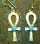 Ankh Scarab Earrings Egyptian Revival Key Life German Glass