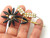 Flower Cattail Pin Brooch Jet Black AB Rhinestone Crystal