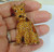 Airedale Terrier Dog Pin Citrine Rhinestone Crystal Brooch Vintage
