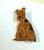 Airedale Terrier Dog Pin Citrine Rhinestone Crystal Brooch Vintage