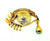 Egyptian Revival Eye Horus Pin Teardrop Brooch Rhinestone Crystal DazzleCity