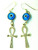 Ankh Earrings Egyptian Revival Sterling Evil Eye Pierced