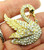Swan Pin Bird Rhinestone Crystal Ugly Duckling Brooch Mint Vintage DazzleCity