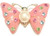 Butterfly Pin Passionate Pastel Pearl Rhinestone Crystal Brooch