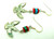 Hummingbird Earrings Sterling Silver Bird Diamond Cut Turquoise Coral DazzleCity