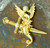 Dragon Sword Pin Vintage Excalibur Draco Gold Plate Simulated Pearl DazzleCity