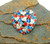 Heart Pin I Love USA Red White Blue Austrian Rhinestone Crystal Brooch