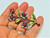 Flower Pin Bouquet Brooch Pansy Copper Enamel Rhinestone Crystal BeadRage