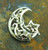 Man Moon Star Pin Ornate Danecraft Rhinestone Crystal Brooch