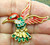 Woodpecker Pin Bird Red Head Woody Rhinestone Crystal DazzleCity