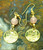 Hieroglyph Coin Earrings Egyptian Revival Cartouche Rose Quartz