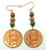 Egyptian Revival Hieroglyph Coin Earrings Cartouche Copper Bronze DazzleCity