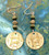 Egyptian Revival Hieroglyph Coin Earrings Cartouche Copper Bronze DazzleCity