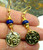 Lapis Hieroglyph Coin Earrings Egyptian Revival Cartouche