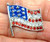 USA Flag Pin American Red White Blue VOTE Rhinestone Crystal