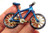BIKE BICYCLE PIN BROOCH Blue BIKER CYCLIST RHINESTONE Dirt