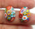 Venetian Millefiori Earrings 1960 Art Glass Clips Italy