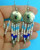 Sterling Earrings Pierced Indian Motif Silver Southwest Beaded Drop DazzleCity