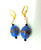 Venetian Wedding Cake Earrings Pierced Glass Mauve Blue