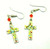 Cross Earrings Japanese Splatter Made w Swarovski Crystal Pierced