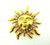 Sun Pin Elegant Matted Rays of Sunshine Brooch DazzleCity