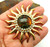 Sunray Sun Pin Lucite Tortoise Rhinestone Crystal DazzleCity