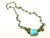 Larimar Sterling Necklace Choker Grape Leaf Motif 925