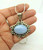 Blue Lace Agate Sterling Necklace Pendant Ball Snake Chain 20"