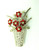 Vase Bouquet Red Rhinestone Pin Floral Brooch