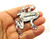 Frog Pin Toad Vintage Bug Eyed Rhinestone Crystal Silver Brooch