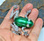 Frog Pin Toad Vintage Bug Eyed Rhinestone Crystal Silver Brooch