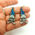 Pewter Skull Pierced Earrings Wizard Rhinestone Crystal Witch Hat Crossbones