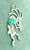 Kokopelli Flute Player Charm Pendant Sterling Silver Turquoise