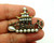 Junk Boat Pin Pagoda Japanese Brooch Pearls