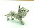 Lion Charm Pendant Diamond Cut Silver 3D Vintage