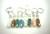 8 Glass Bottles Different Rock Specimens Key Chains