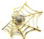 2 Spider Pin Web Brooch Widow Bug Insect Rhinestone Crystal Halloween #3