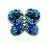 Butterfly Pin RHINESTONE Crystal Brooch Aqua Sapphire