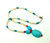 Turquoise Coral Pearl Necklace Sterling Toggle