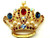 Mardi Crown Pin Rhinestone Crystal Brooch King Queen Princess