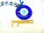 Evil Eye Cobalt Glass Wall Hanging 4" Silver Bead