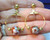 Cloisonné Earrings Floral Pierced Hoops Vintage 80s DazzleCity