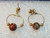 Cloisonné Earrings Floral Pierced Hoops Vintage 80s DazzleCity