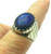 Lapis Ring Native American Signed Sterling Silver Men's