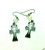 Ankh Earrings Egyptian Diamond Cut Pierced Black